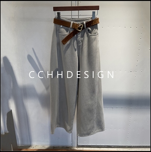 欧货高级百搭修身 询价问客服 秒杀 显瘦气质高腰阔腿牛仔裤 特价