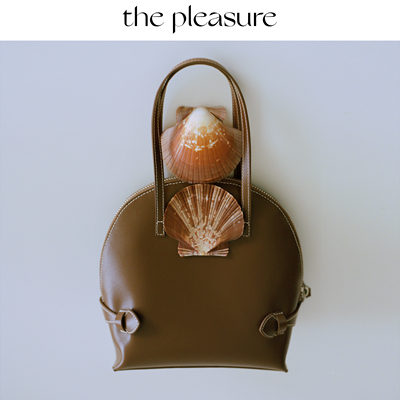 【明星同款】the pleasure新品原创贝壳包牛皮手提斜挎包小众女包