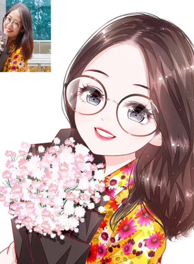 q版卡通漫画照片手绘头像定制