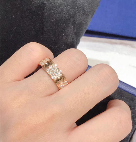 k金满天星戒指女款轻奢小众设计感高级感满钻戒指培育钻螺丝戒