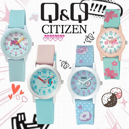 QampQ卡通盘儿童指针防水手表