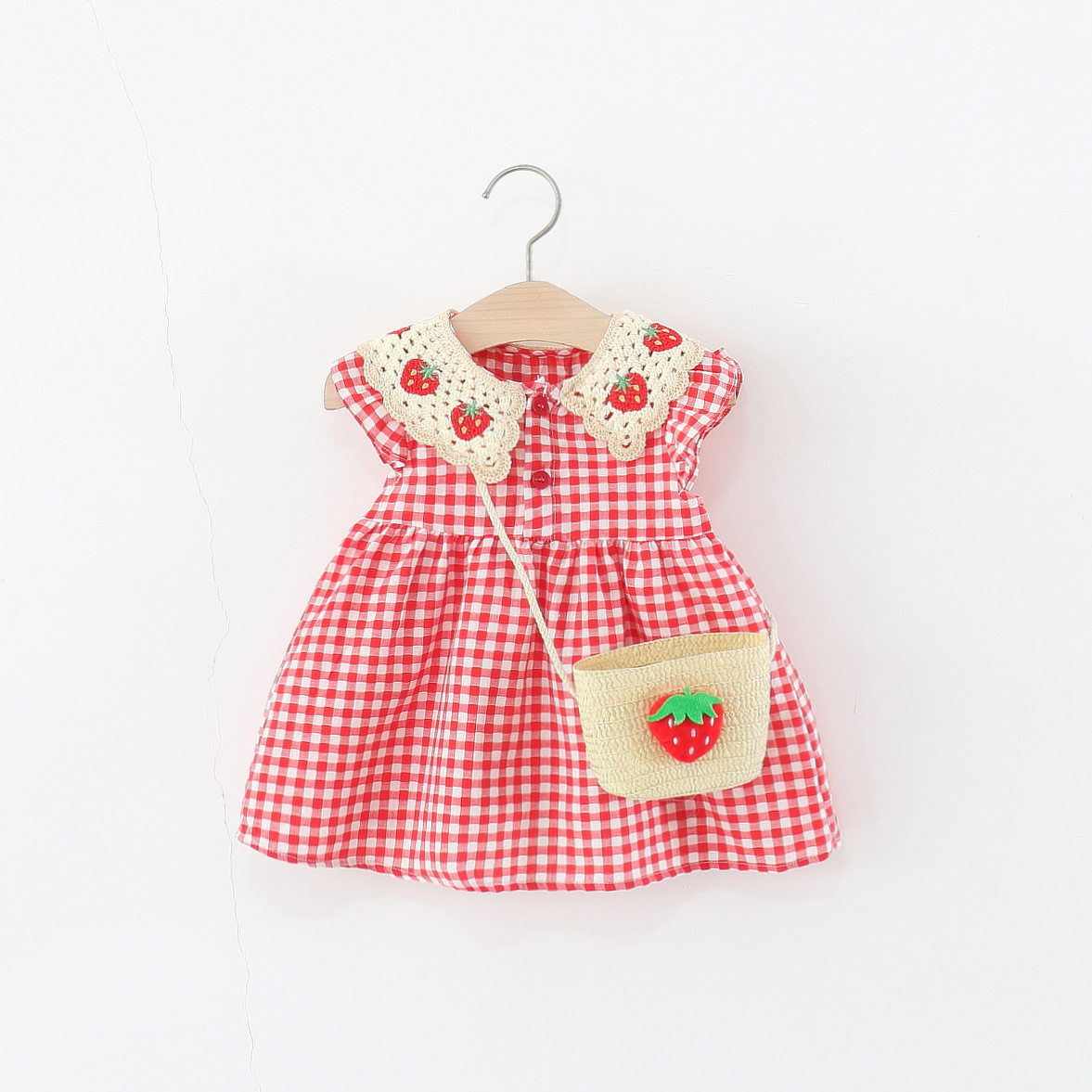 女童无袖连衣裙夏季婴儿童女宝宝草莓格子棉布公主裙子0一1-3周岁,童装/婴儿装/亲子装,连衣裙,淘宝优惠券,粉丝福利购,淘宝优惠卷