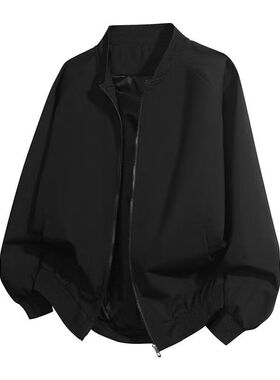 户外外套纯色简约棒球领拉链时尚防风春秋夹克外套情侣休闲新款外