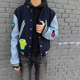 新款kiko黑木原创拼接棒球服高街限定外套刺绣休闲学生百搭夹克男