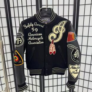 自主东洋印第安人PU皮夹克vibe秋冬单品cleanfit风格有收腰