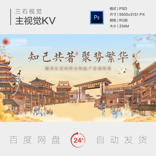 大唐不夜城盛世国潮背景板