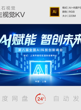 AI人工智能智慧赋能智创未来科技创新峰会主视觉画面背景展板KV