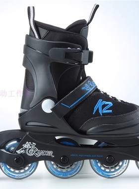 美国K2 RAIDER男孩儿童休闲软靴超舒适可调专业训练溜冰轮滑鞋