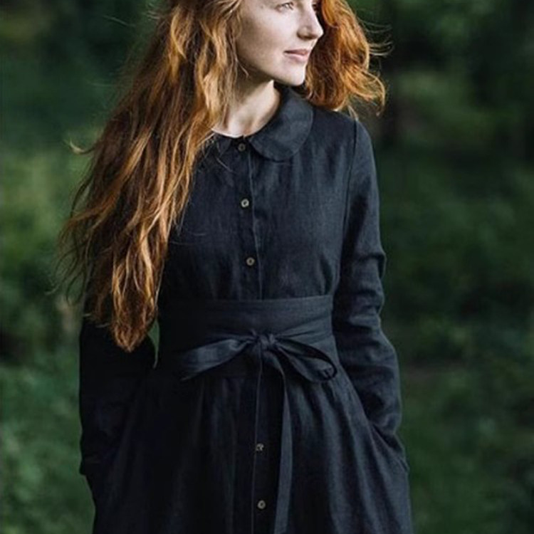 女士亚麻显瘦宽腰带百搭造型法国麻纯色束腰腰封小物件文艺配饰