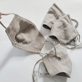 双层雨露麻口罩100%亚麻环保透气抑菌无异味清爽不粘腻可水洗面罩