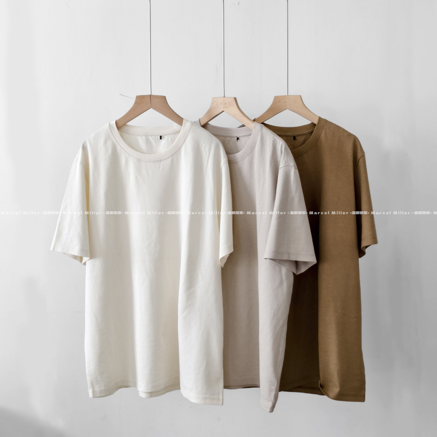 26年夏季新款 汉麻棉男士t恤 休闲宽松圆领基础短袖上衣 舒适透气