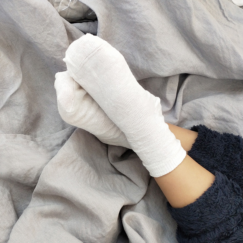 儿童亚麻白色4岁左右短袜