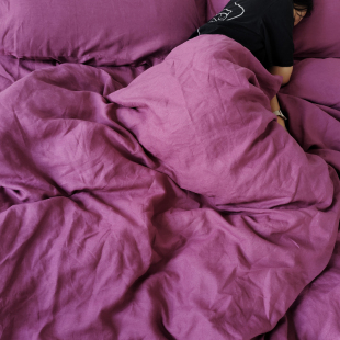 100%linen纯亚麻床单被套枕套 侘寂风民宿床上用品天然麻抑菌透气