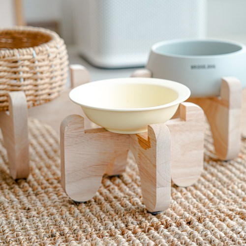 猫碗增高架/加高台/实木橡木架