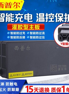 西普尔电动车充电器适用雅迪60v20ah三线Y型口72v3A铅酸石墨烯