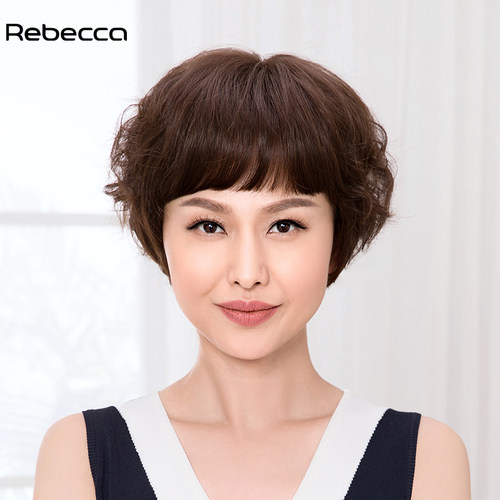 瑞贝卡假发女纹理烫微卷短卷发