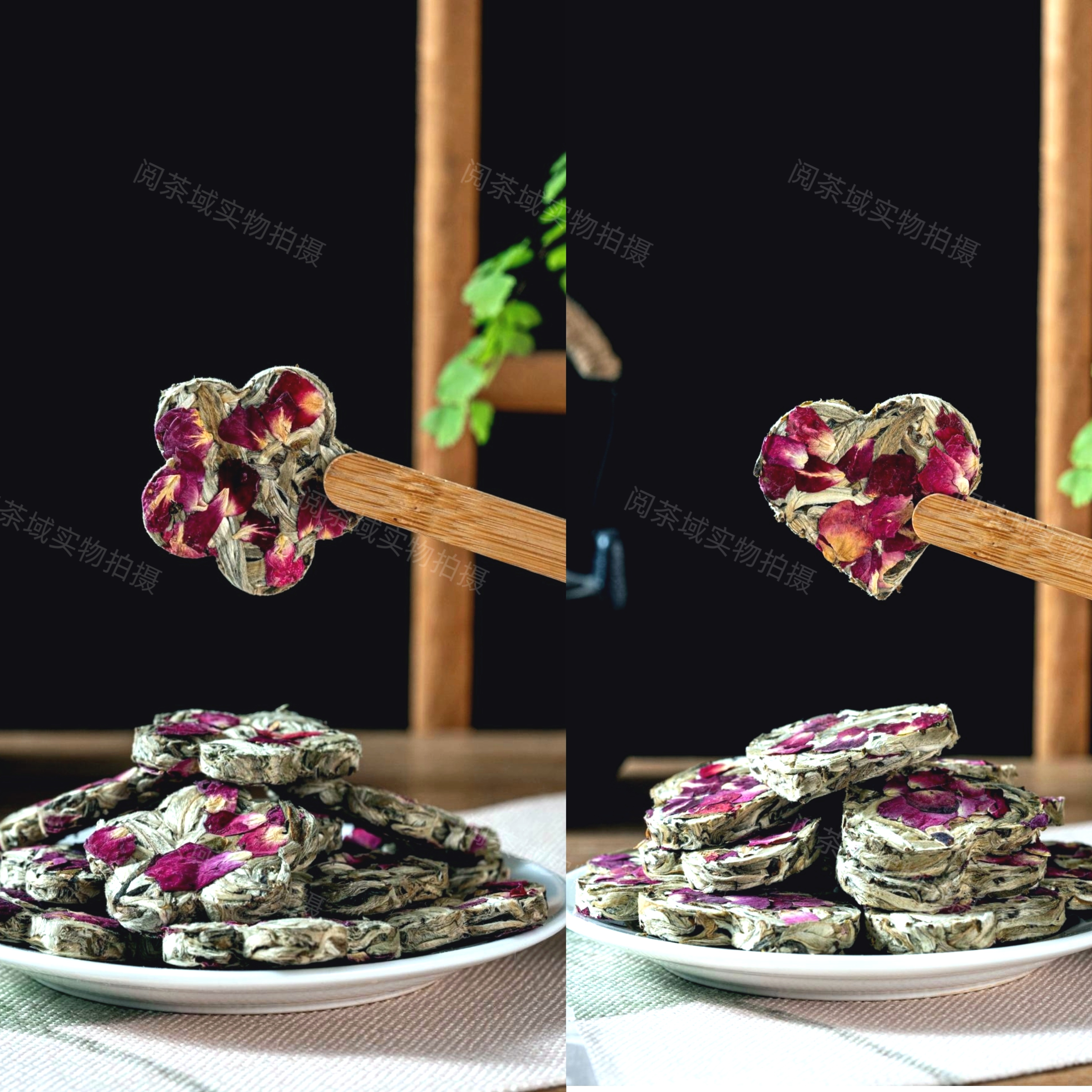 玫瑰花香单芽白毫银针梅花型心型玫瑰白茶工艺花茶云南特色伴手礼