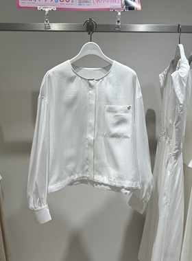 LI+商场同款夏季莱赛尔混纺休闲短款宽松衬衫薄外套125240C3209