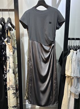 现货 商场专柜同款夏季不对称设计拼接醋酸连衣裙124220c7209