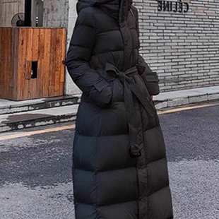 LAN.H韩国东大门设计师品牌时尚 过膝羽绒外套 保暖轻奢真毛领长款