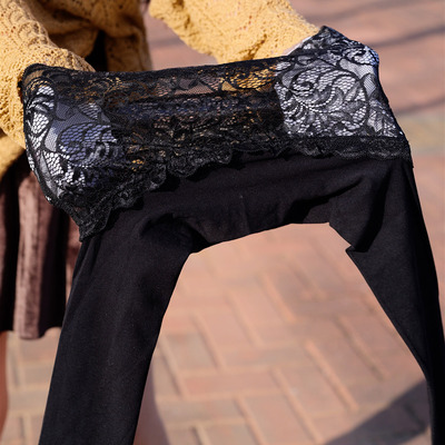 波兰Marilyn 60D秋冬全无缝柔软天鹅绒精美蕾丝宽腰带防滑连裤袜