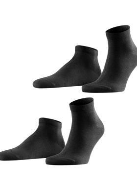 2双装-德国FALKE Happy 棉质混纺柔软纯色低帮男士短袜14606