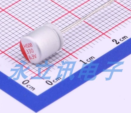 原装 HS0J337M0608PC固态电容 330uF±20% 6.3V插件,D6.3xL8mm