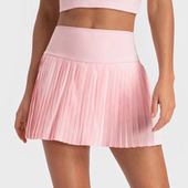 羽毛球短裙运动百褶裙假两件口袋跑步健身防走光内衬网球速干裙子