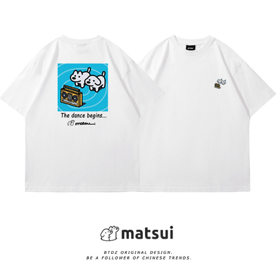 matsui短袖t恤男跳舞狗狗体恤