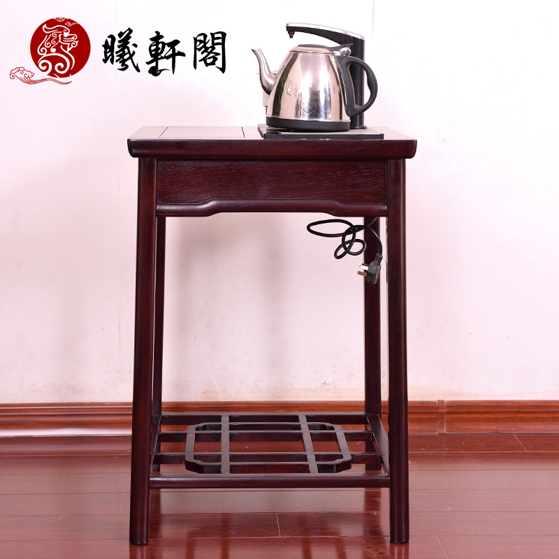 曦軒閣原木家具贊比亞血檀小茶幾客廳新中式電磁爐茶桌功夫泡茶臺(tái)