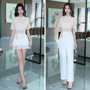 高端足浴足疗技师按摩SPA中式 工作服 前台美容院采耳师改良春秋季