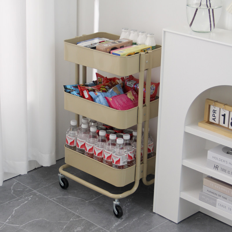 北欧小推车置物架厨房落地多层美容院移动书架带轮零食收纳推车,收纳整理,家用收纳手推车,淘宝优惠券,粉丝福利购,淘宝优惠卷