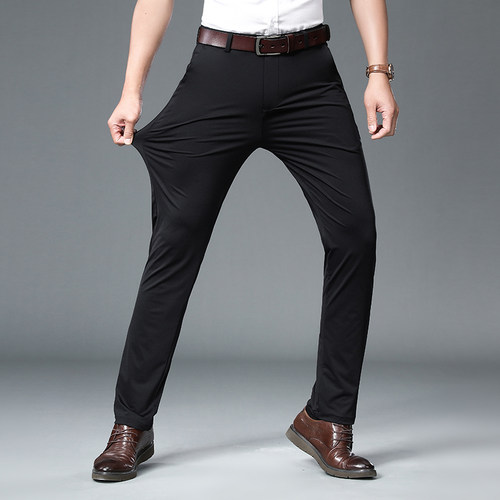 秋冬季弹力免烫商务休闲裤直筒裤