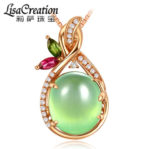 莉萨6克拉天然葡萄石18k玫瑰金