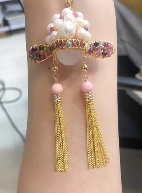 新款刀马旦驸马天然淡水珍珠项链国朝饰品京剧脸谱吊坠原创