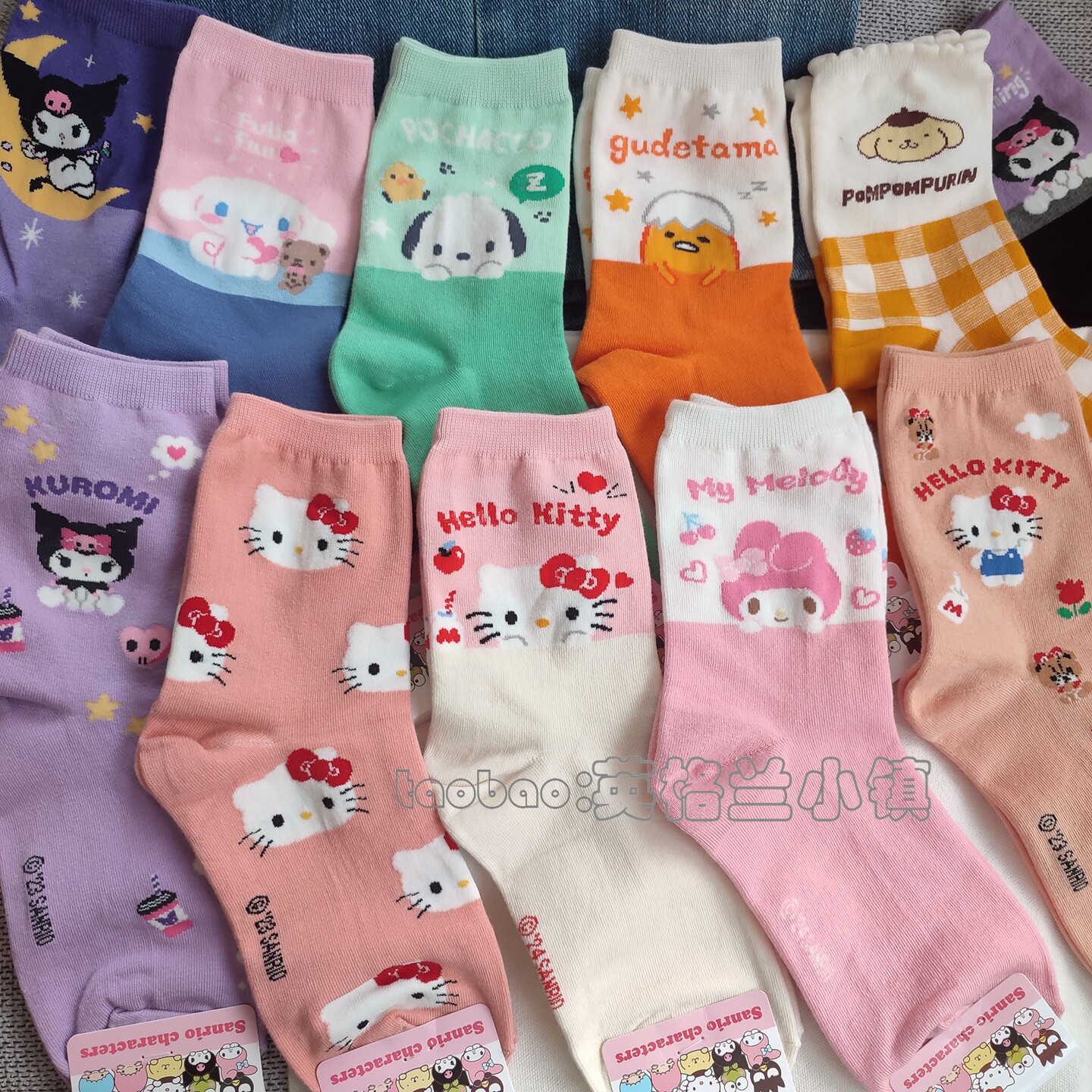 进口韩国可爱卡通动漫棉质四季款女袜中筒小狗猫咪
