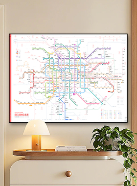 北京地铁换乘线路图高清装饰画