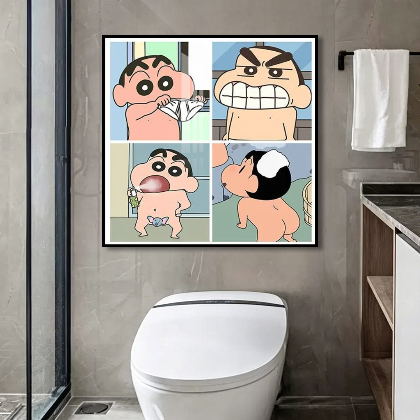 蜡笔小新防水免打孔儿童房壁画