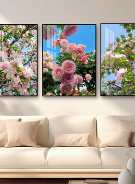 花朵挂画来图定制客厅沙发玄关清新阳光田园花海唯美治愈装饰画