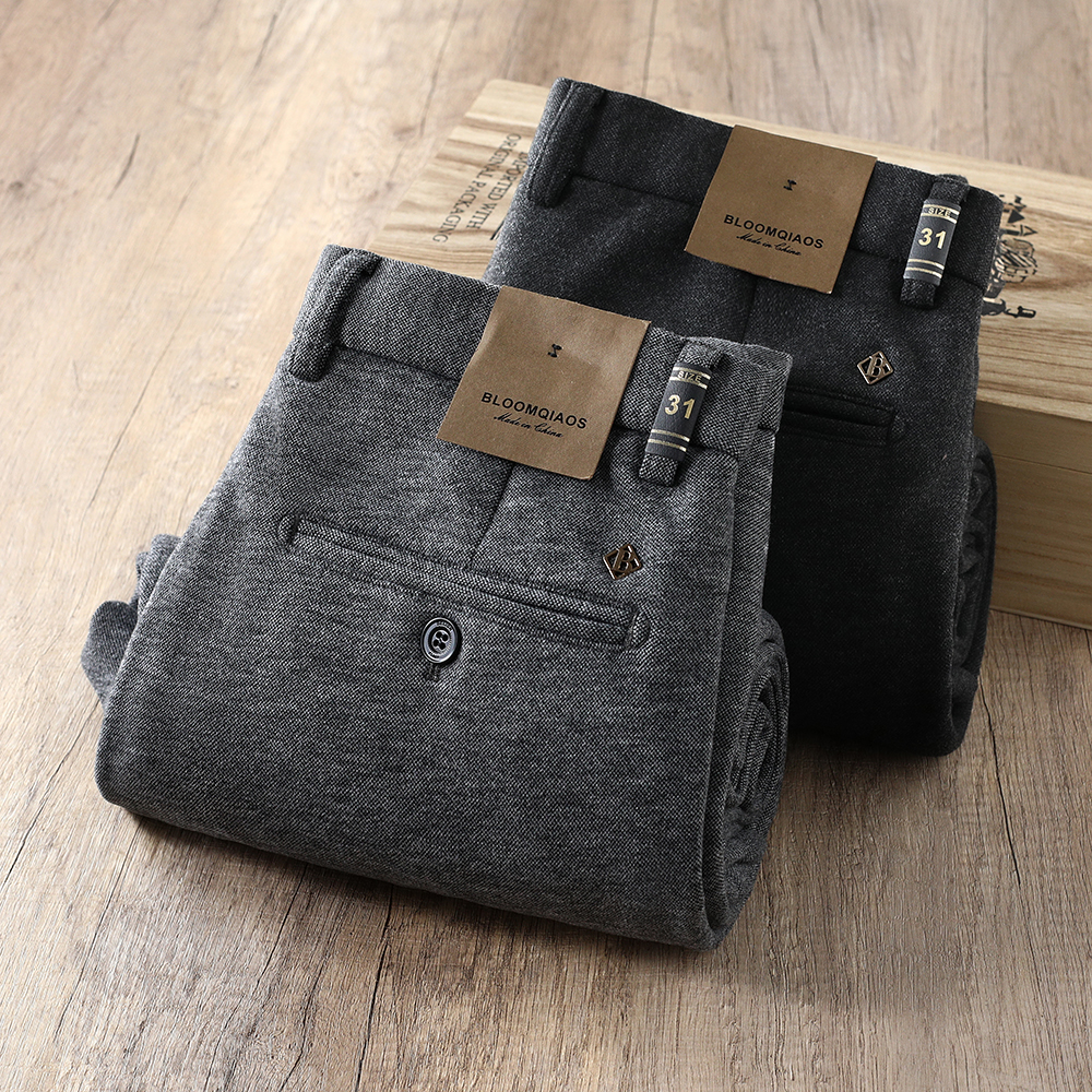 秋冬质感厚款男士羊毛休闲裤