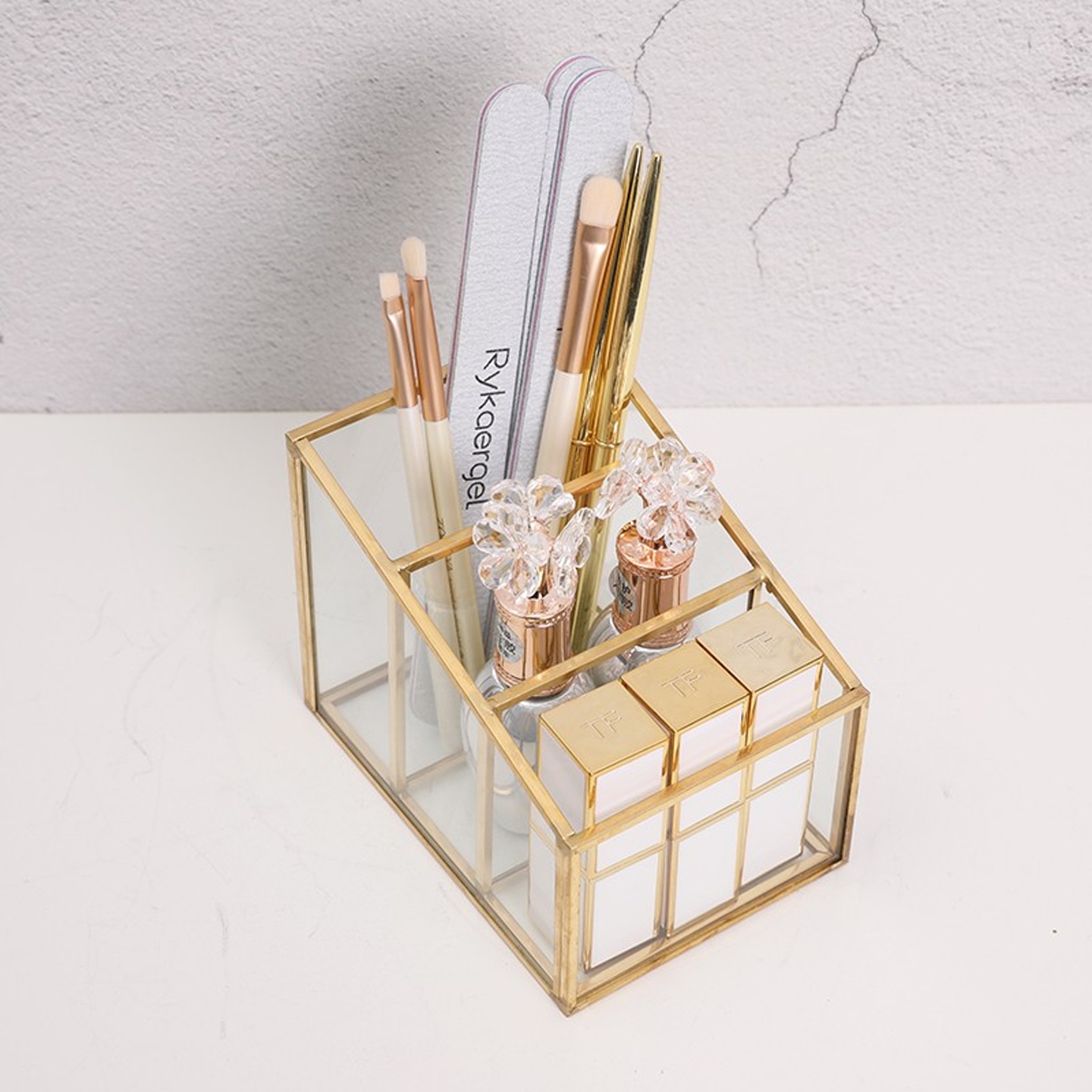 ins客厅欧式风美甲护肤品置物架