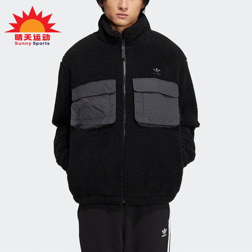 阿迪达斯冬男运动羊羔绒夹克外套