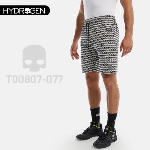 HYDROGEN氢原子网球男印花短裤跑步运动透气速干时尚百搭 T00807