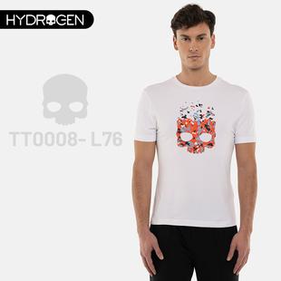 HYDROGEN 氢原子男子网球T恤时尚印花短袖透气舒适运动服 TT0008