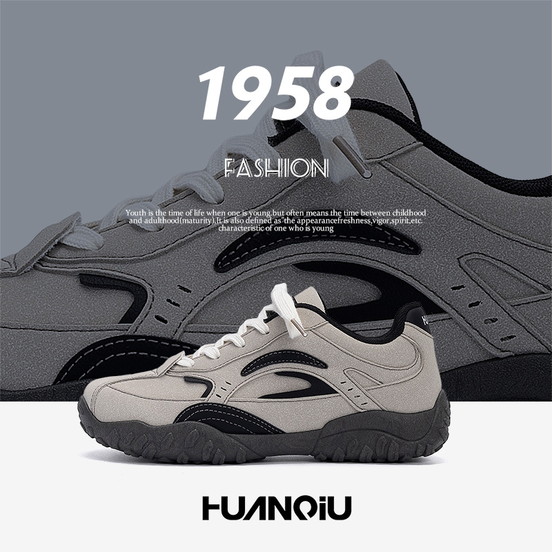 环球男鞋赛车鞋男春秋季新款百搭设计感潮鞋男士休闲平底登山鞋