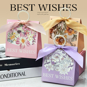 花喆DIY丝带礼盒口红送礼包装 精致伴手提盒金红色 女神节清新韩式