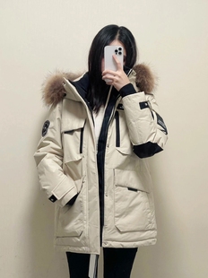 【亏本清仓】卡盛工装羽绒棉服男2026冬季厚小众大毛领情侣派克服