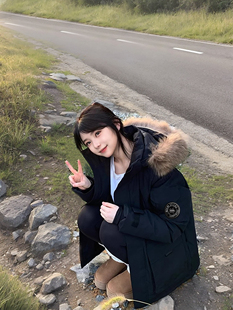 【亏本清仓】卡盛黑色工装羽绒服女2026冬季加厚高级小众情侣棉衣