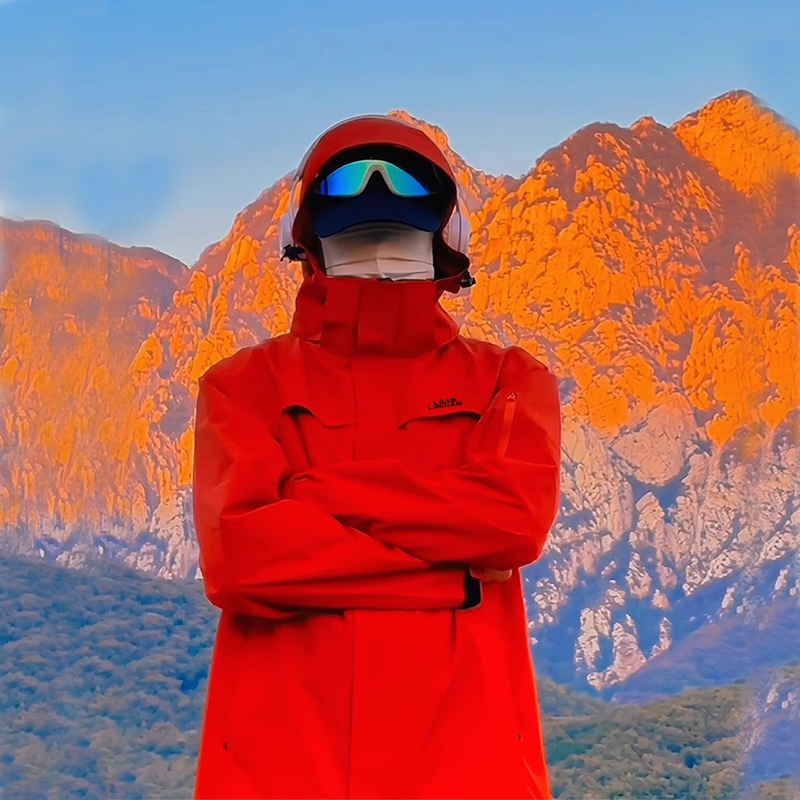 卡盛红色冲锋衣外套男女2025新款