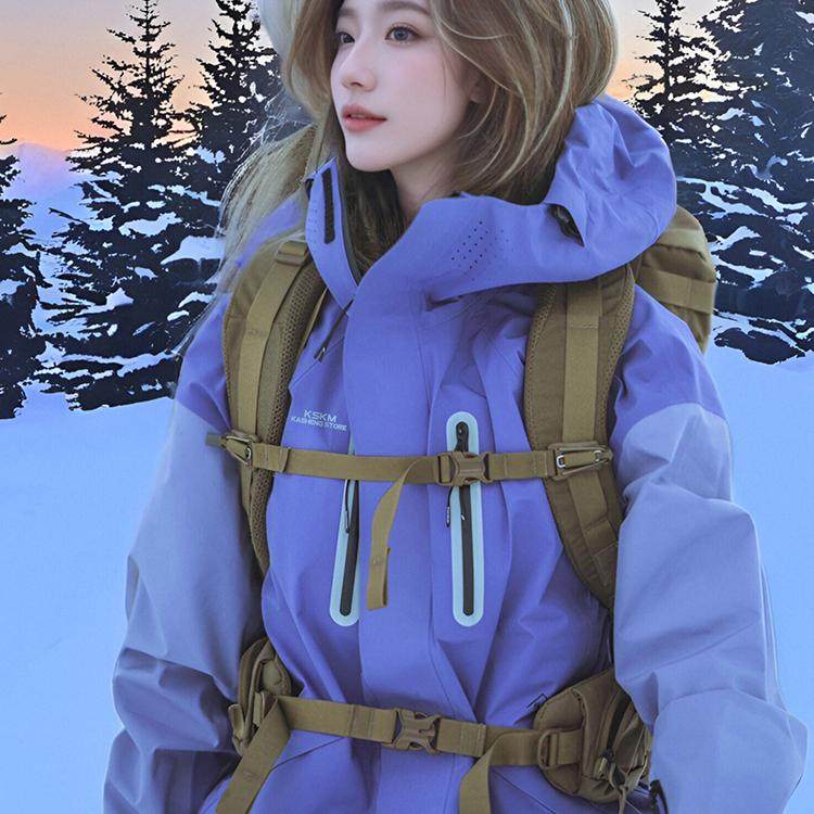 卡盛紫色冲锋衣款外套女2026新户外三合一防风防水旅游登山滑雪服,女装/女士精品,短外套,淘宝优惠券,粉丝福利购,淘宝优惠卷